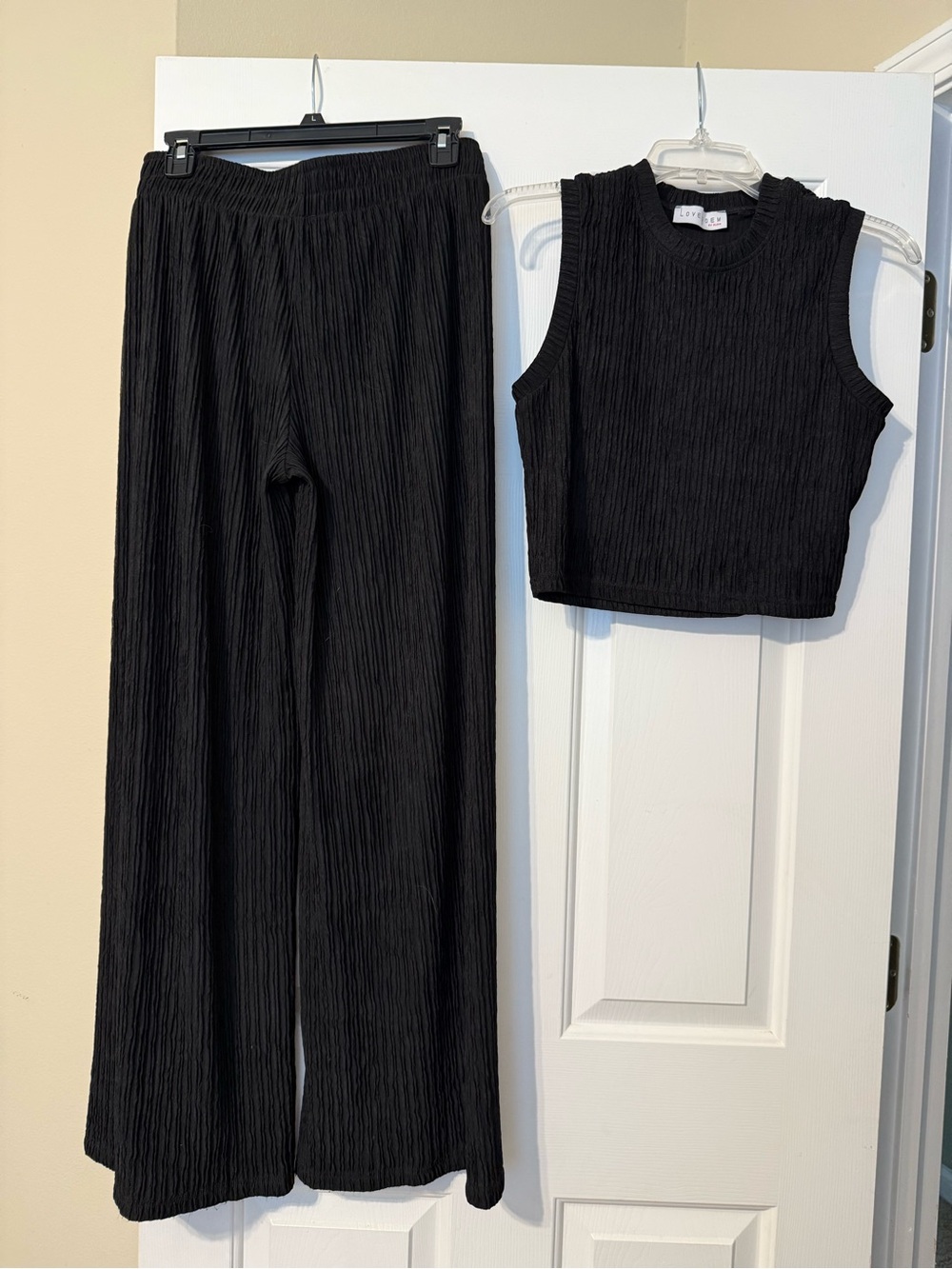 Women's Black Ribbed Matching Set